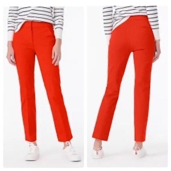 J. Crew Remi Grenadine Red-Orange Ankle Stretch Pants 0P - Picture 1 of 11